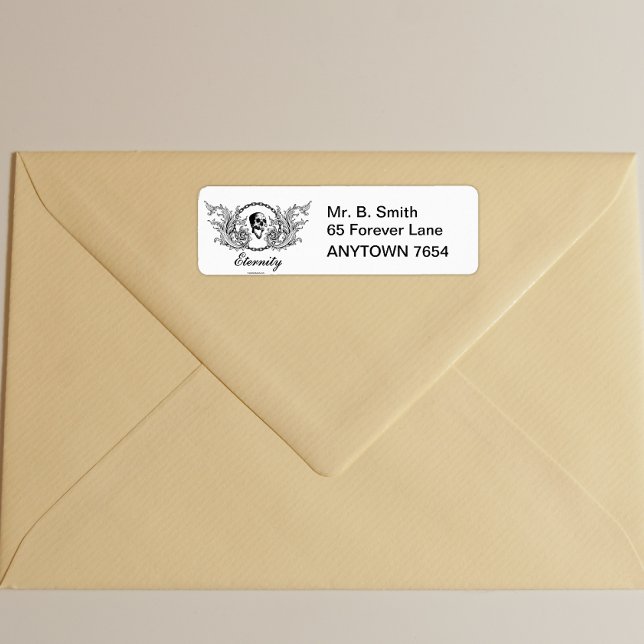 Etiqueta Eternidade de Crânios Góticos Vitorianos (Criador carregado)