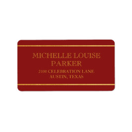 Etiqueta Eterno Dourado Vermelho Cardinal Personalizado