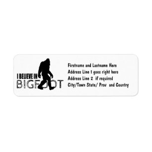 Etiqueta Eu acredito em Bigfoot Sasquatch engraçado