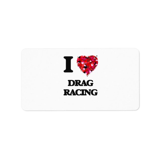 Etiqueta Eu adoro Drag Racing (Frente)