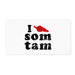 Etiqueta Eu Adoro Som Tam Arkansas Thai Isan Comida Lao