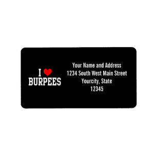 Etiqueta Eu amo Burpees, malhação