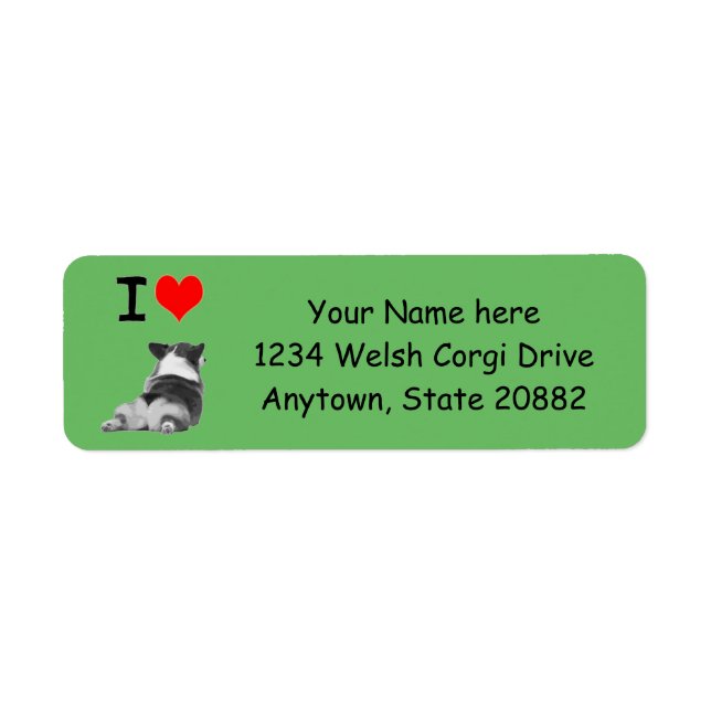 Etiqueta Eu Amo Corgis (Frente)