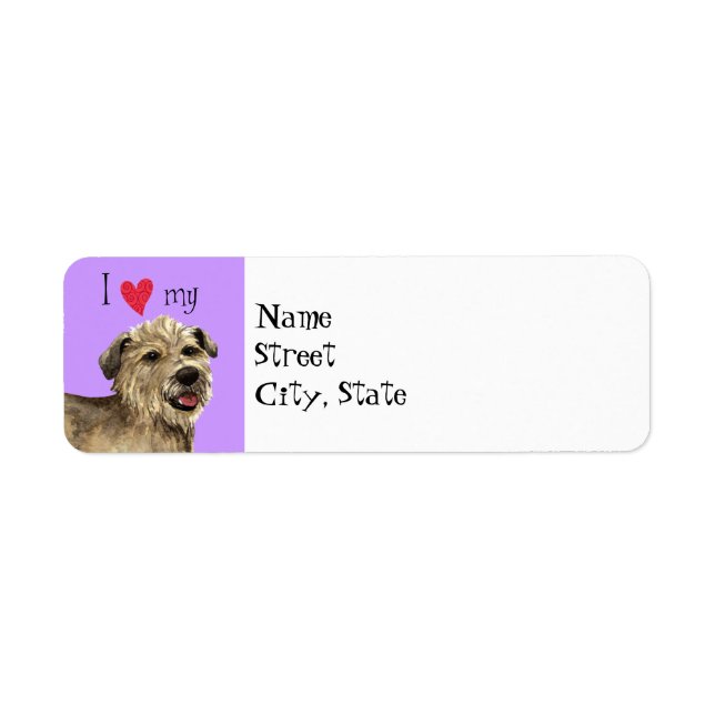 Etiqueta Eu amo meu Glen de Imaal Terrier (Frente)
