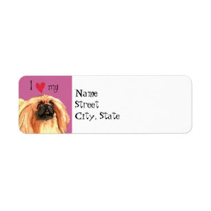 Etiqueta Eu amo meu Pekingese