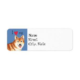 Etiqueta Eu Amo meu Sheepdog Islandês