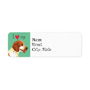 Etiqueta Eu amo meu Spaniel de galês Springer