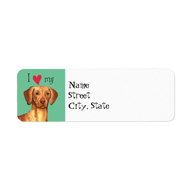 Etiqueta Eu amo meu Vizsla (Frente)