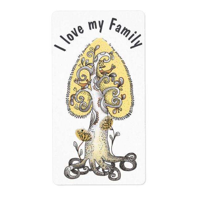 Etiqueta Eu amo minha família (Frente)