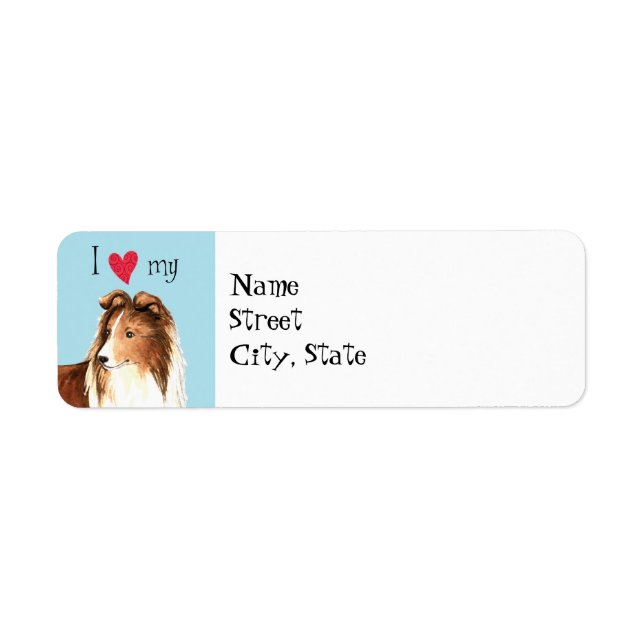 Etiqueta Eu amo minha Sheltie (Frente)