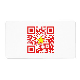 Etiqueta Eu amo o código da bandeira QR de Vietnam (Tôi Y