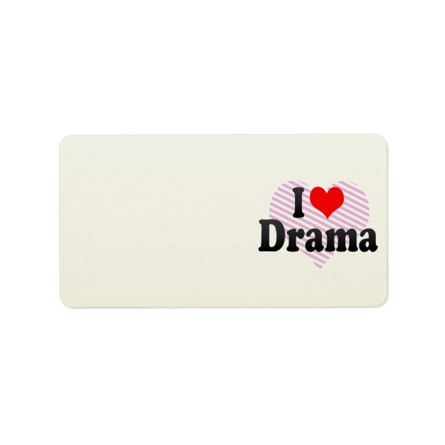 Etiqueta Eu amo o Drama (Frente)