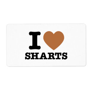 Etiqueta Eu Amo Sharts Gráfico Divertido