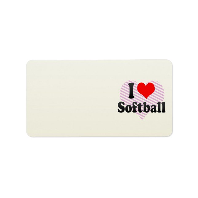 Etiqueta Eu amo Softball (Frente)