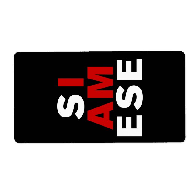 ETIQUETA EU SOU SIAMESE (Frente)