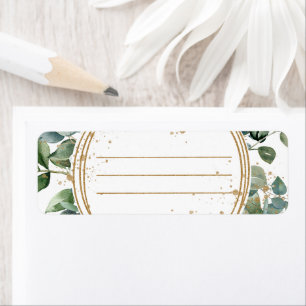 Etiqueta Eucalipto Brilho Dourado - Casamento Verde
