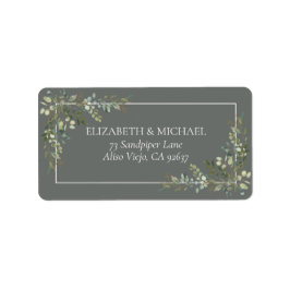 Etiqueta Eucalyptus Botanical Sage Green Address