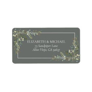 Etiqueta Eucalyptus Botanical Sage Green Address