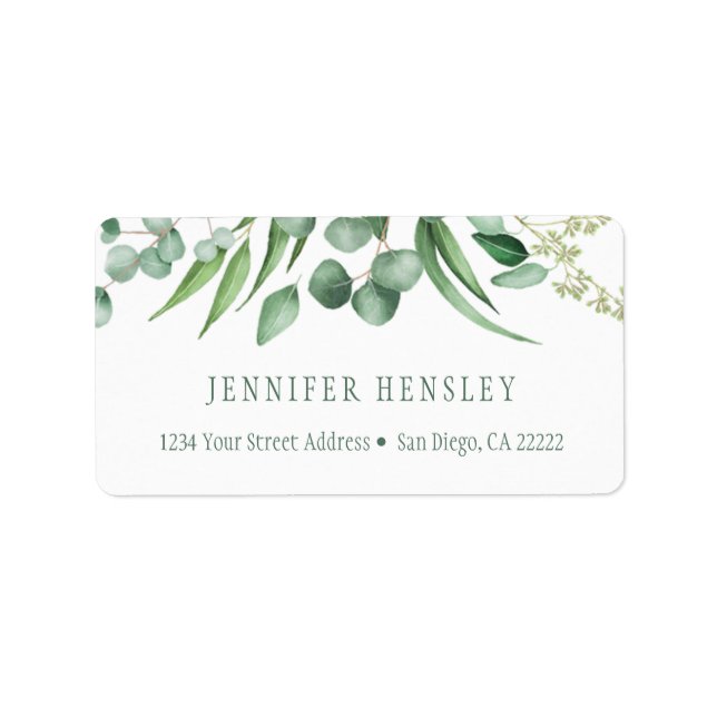 Etiqueta Eucalyptus Envelope Endereço Botânico | (Frente)