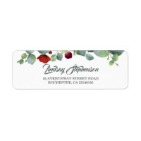 Eucalyptus Greenery e Flores Vermelhas Borgonhas