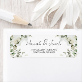Etiqueta Eucalyptus Sage Green Wedding Return Address