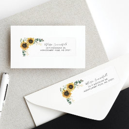 Etiqueta Eucalyptus Sunflower Floral Address