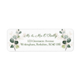 Etiqueta Eucalyptus Twigs: Casamento de Folhas Douradas