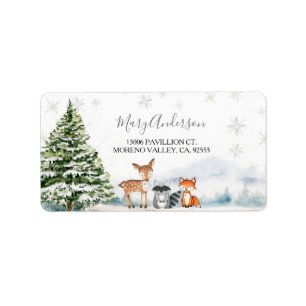 Etiqueta Evergreen Animal Winter Onederland Endereço
