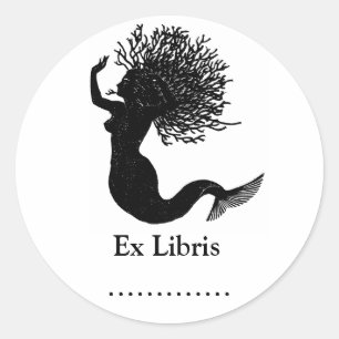 Etiqueta ex do Bookplate de Libris da sereia