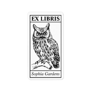Etiqueta Ex-Libris - Coruja