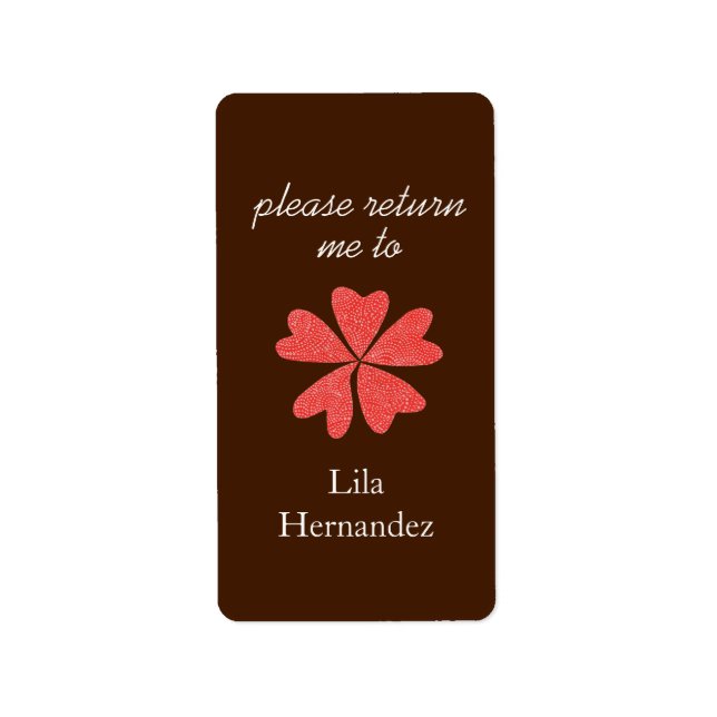 Etiqueta Ex-libris de chocolate e vermelho (Frente)