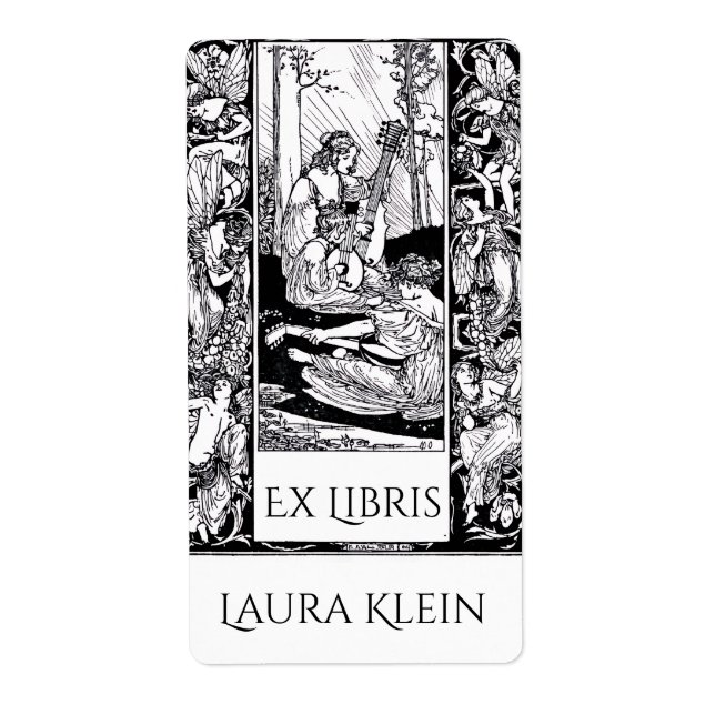Etiqueta Ex Libris de Livro Antigo (Frente)