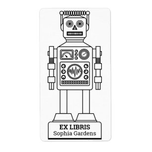 Etiqueta Ex Libris - Robot Librarian v3