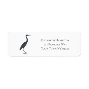 Etiqueta excelente de silhueta Blue Heron Egret personaliza