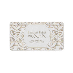 Etiqueta Excelente Dourado Real Gatsby Wedding