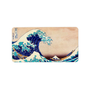 Etiqueta Excelente Wave Off Kanagawa Japonês Vintage Fine A
