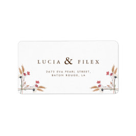 Etiqueta Exemplo de endereço de flor selvagem