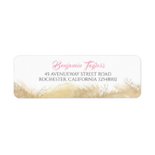 Etiqueta Exótica de Cores de Água de Grama Pampas