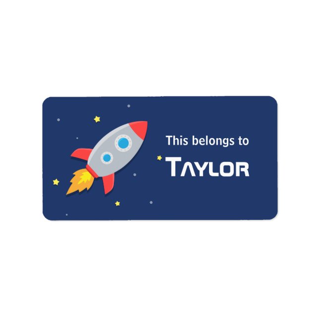 Etiqueta Explosão de Nave Fogueira no Espaço Exterior, Para (Frente)