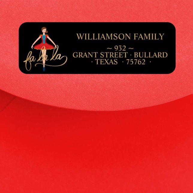 Etiqueta Fa La Christmas Nutcracker Balé Dancer Black (Criador carregado)