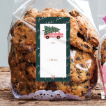 Etiqueta Fa La La Christmas Tree Pink Vintage Van To & From<br><div class="desc">Celebrar a época mágica e festiva de férias com nosso feriado personalizado de e para etiquetas adesivas gif. Nossa design de Natal vintage apresenta um carregando de carrinha cor-de-rosa giro e giro, uma árvore de Natal. As palavras fa la são escritas à mão. Personalizar com monograma familiar. Todas as ilustrações...</div>