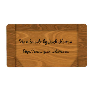 Etiqueta Fabricado à mão - design de madeira
