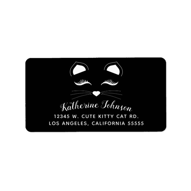 Etiqueta Face de Gato Preto e Branco (Frente)