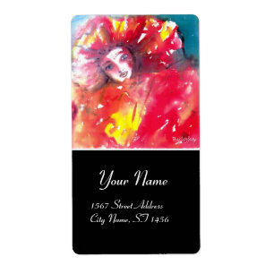 ETIQUETA FACES DE MASCARADA VENETINA - MÁSCARA EM VERMELHO