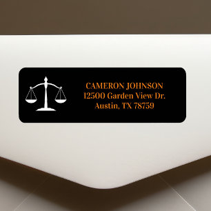 Etiqueta Faculdade de Direito Black Orange Lawyer Return Ad