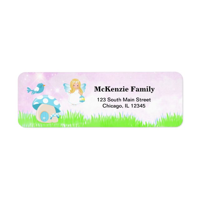 Etiqueta Fada azul adorável (Frente)