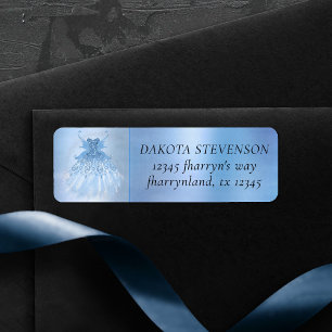 Etiqueta Fada Wing Ice Gown   Endereço de Frost Blue Sheen