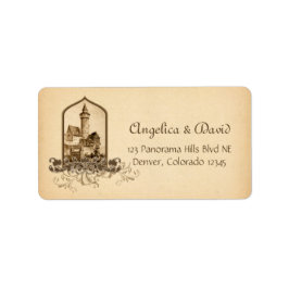 Etiqueta Fairytale Medieval Castle Wedding Return Address