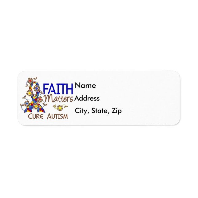 Etiqueta Faith Importa 3 Autismo (Frente)