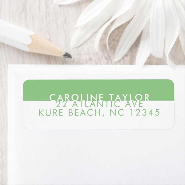 Etiqueta Faixa Simples Nome Personalizado Banda Verde Paste (Insitu)